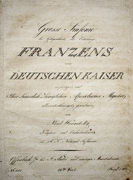 Title page of Wranitzky's Symphony op 19